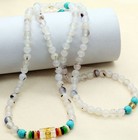 6mm Tibetan Buddhist 108 White Black Agate Prayer Beads Lama Necklace   Bracelet