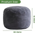 Round Corduroy Futon With Foam Block Filler 20x15floor Futon Foot Mat dark Gray