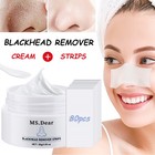 Blackhead Acne Remover Cream   80x Strips Nose Face Pore Cleansing Peel Off Mask