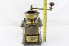 Vintage Coffee Bean Grinder Large Solid Brass 6lbs Wooden Handle Antique Old