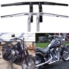 Motorcycle Fat 1  Black Chrome 8  Rise Pullback T-bars Handlebars Drag Universal