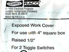Hubbell Raco 803c 4  Square Double Toggle Box Cover   11 00   Free Shipping