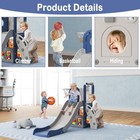 6 In 1 Toddler Slide With Basketball   Telescope  Indoor Playset For Age 1-3