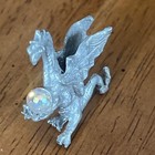 Vintage Miniature Pewter Dragon 1 25    Figurine Fantasy Holding Crystal Ball