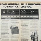Data General 1972 Vintage Minicomputer Print Ad 2 Page