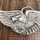 Vtg Belt Buckle Mens Eagle Flying Western Cowboy 1980 Indiana Metal Crafts