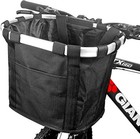 Bike Basket For Small Pets Cat Dog  Black   Folding Carrier  Removable Handle   