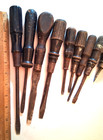Lot Of 16 Vintage Wood Handle Screwdrivers - Long   Short 14 Slot 2 Philips