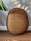 Vintage Hand Crafted Oblong Winnowing Basket - Large   Boho Decor