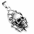 Gothic Skull Necklace Stainless Steel Steampunk Pendant Medallion Charm