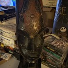 Vtg Hand Carved African  Female Tribal Black Brown Wood 8    Decorative