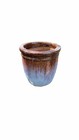 Vintage Glazed Ceramic Planter Pot Brown Blue Drip Glaze 9    Garden Flower Pot