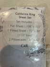 Cabbages And Roses California King Country Toile Slate Grey Sheet Set Cotton