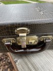 Vintage 1940s Small Faux Alligator Cosmetics Travel Suitcase Train Case Luggage