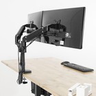 Vivo Black Dual 17  To 32  Computer Monitor Heavy Duty Pneumatic Arm Desk Mount