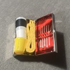 Vtg Travel Sewing Kit Metal Case W  Needles  Thread  Tape Measure W germany