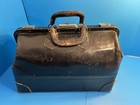 Antique Leather Doctor   s House Call Bag Gladstone Case Large Size