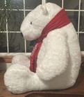 Coca Cola Bear Plush Advertising Polar Bear Scarf Stuffed Animal 40 tall Read