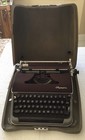 Vintage Olympia Sm3 Deluxe Burgundy Gray Portable Manual Typewriter W  Case