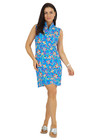Ibkul Estela Mock Neck Sleeveless Dress Size S M L Xl Blue Golf Tennis Womens