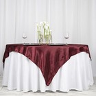 Burgundy Satin 72x72  Square Table Overlay Wedding Party Topper Decorations