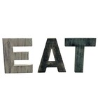Eat Wall Hanging Home Decor Farmhouse Whitewashed Rustic Wooden Letters 