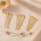 50pcs 18k Gold Head Pins For Jewelry Making Straight Eye Ball Pin Diy Christmas 