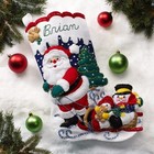 Bucilla Felt Stocking Applique Kit 18  Long-sledding With Santa New In Package