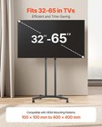 Rolling Tv Stand Mobile Tv Cart Holds Up To 88 Lbs For 32-65 Inch Screens