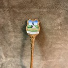 Vintage Copper Colored Souvenir Spoon From Leningrad Russia Enamel Bowl  Handle
