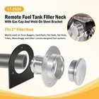 Remote Fuel Tank Filler Neck 2in Hose Billet Cap Weld-on Steel Bracket Mount Kit