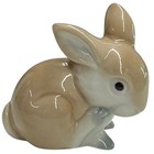 Vintage Ceramic Animal Figurine Set 4pc Tan White Japan