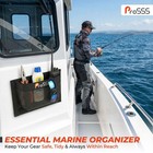 Prosss 1pc Boat 10  7  Self-adhesive Storage Mesh Bag marine 10  X 7   Black 