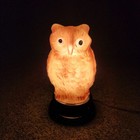 Vtg 1920s Tiffin Glass Owl Lamp Art Deco Black Base Night Light Tested Works