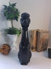Vtg Mcm 15    Black Glass Poodle Decanter Head Stopper italy  genie Bottle  Mint 