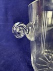 Vintage Cut Crystal Ice Bucket With Scroll Handles Heavy Leaded Glass Clear Tall