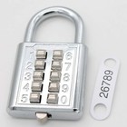 10 Digit Push Button Combination Padlock  5 Digit Locking Mechanism silver