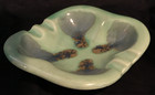 Vintage Usa Ceramic Ashtray  6  Square Green Blue Drip Glaze Mcm 1950s  - 1970s