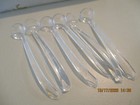 Vintage Cut Glass Dishes Open Salt Cellars Spoons Set 6 Japan