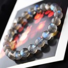 Handmade Natural Labradorite Elastic Stretch Bracelet - 8mm Round Gemstone Bead