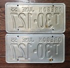 Vintage Pair 1955 Oregon Truck Commercial T License Plate