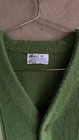 Vtg Sears Sportswear Cardigan Sweater Men Medium Blue Striped Ribbed Knit Winter