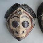 Lot  2  African Wood Masks Punu Gabon   Igbo Art Sculpture