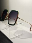 Gucci Gg0106s 007 Women   s Green Red Gold Square Sunglasses