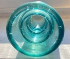 Vintage Hemingray Glass Co  Blue  Green Beehive Glass Telegraph Insulator