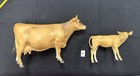 Vintage Breyer Jersey Cow And Calf Set  3448 In Matte Tan