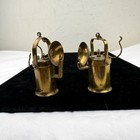 2 Miniature Antique Brass Miners Lamps