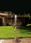 Belmont Gardens Spetta Solar Metal Bird Bath Fountain-bronze-new Open Box