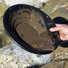 Asr Outdoor 12  Inch Black Dual Riffle Gold Panning Pan For Mining Prospecting