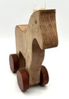 Vtg Horse Pull Toy W  Wheels Hand Crafted Primitive Rustic 10 x 9 x3 5 